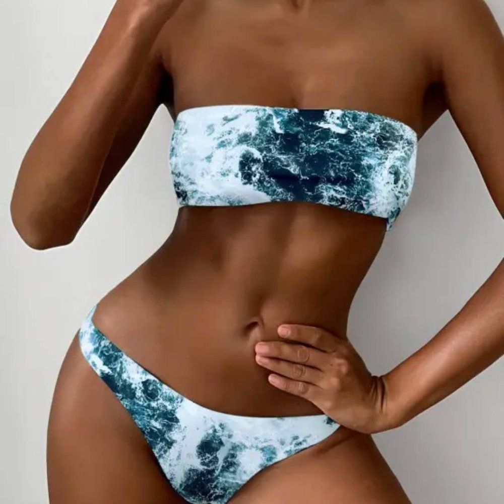 Wave Bandeau Bikini Set